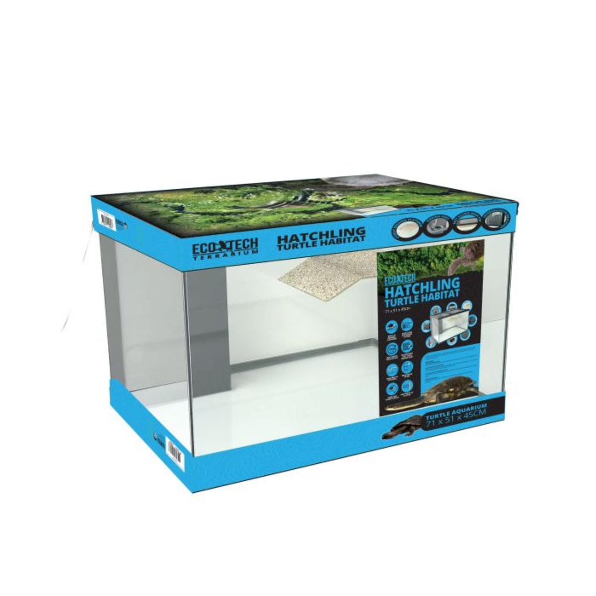 Eco Tech Turtle Hatchling Aquarium 71 x 51 x 45cm  - Instore Pick Up Only**