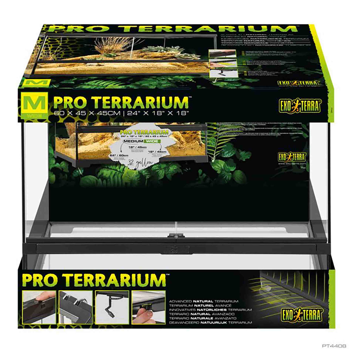 Exo Terra Pro Terrarium Medium / Wide - 60 x 45 x 45cm**