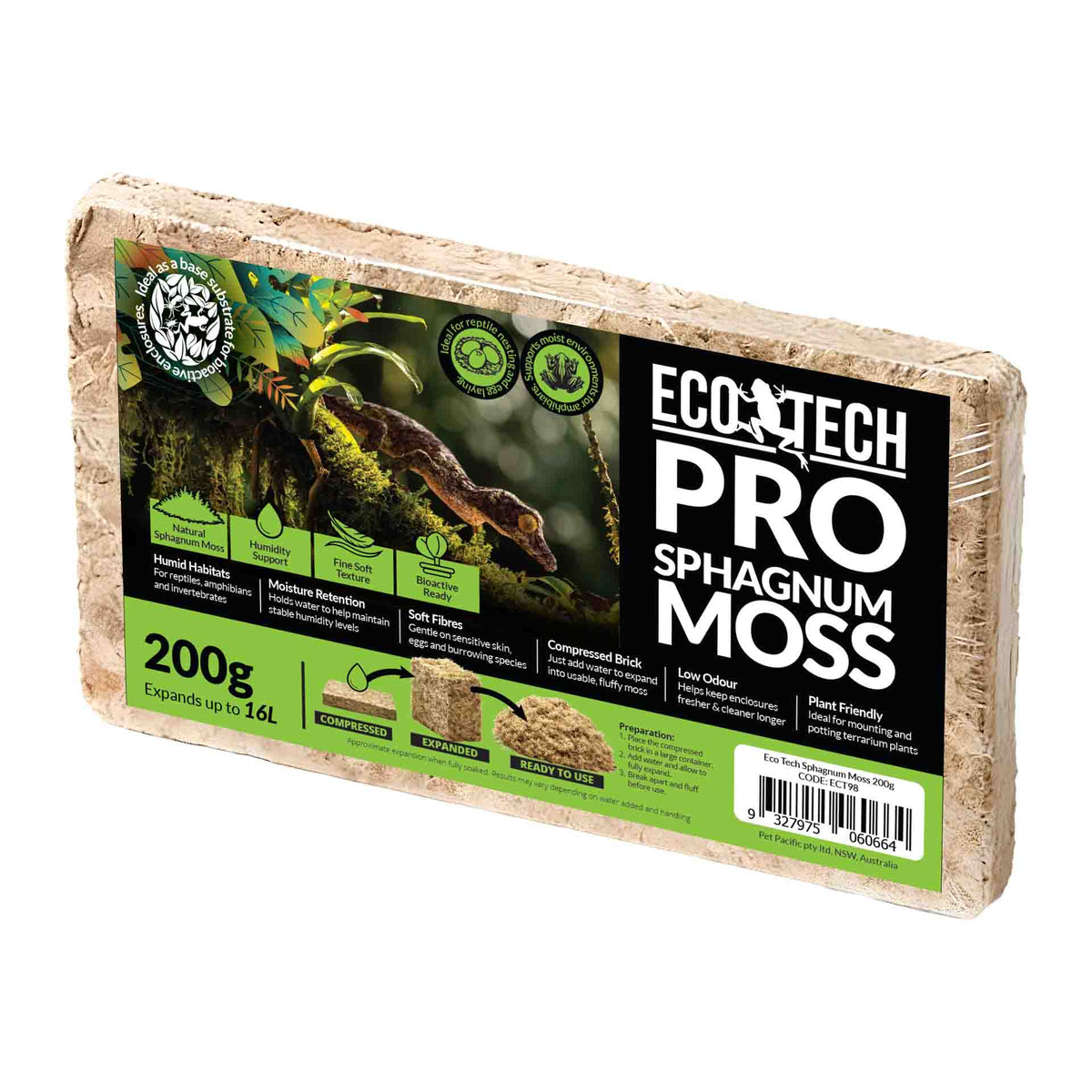 Eco Tech Sphagnum Moss Brick 200gm