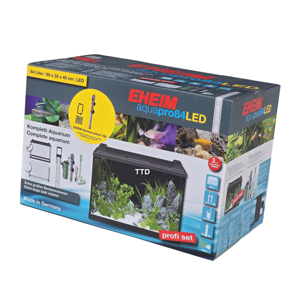 Eheim AquaproLED 84 Aquarium (Black) 84L Starter Kit - 60 x 35 x 40 cm**