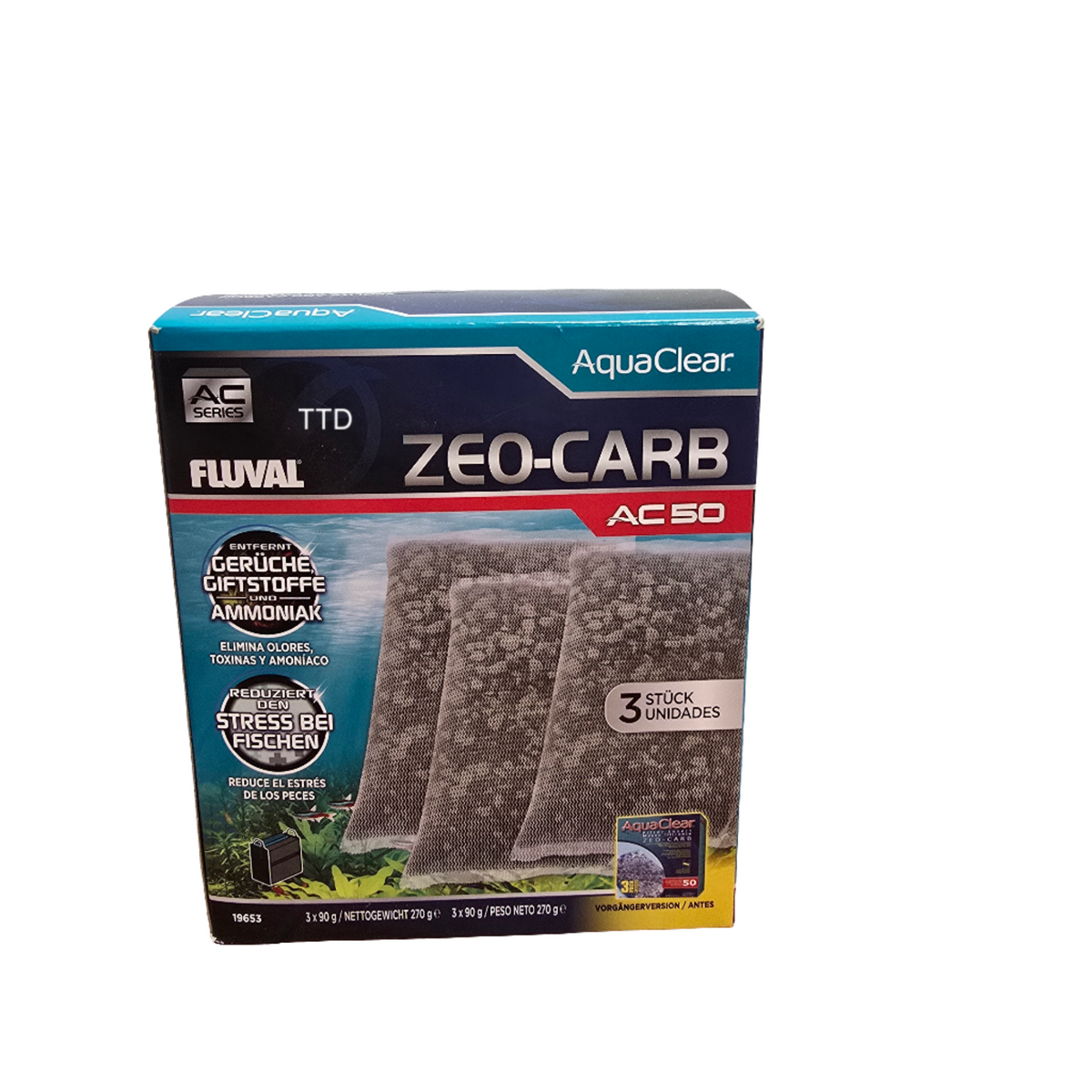 Fluval Aquaclear AC50 Zeo Carb Insert 3pk