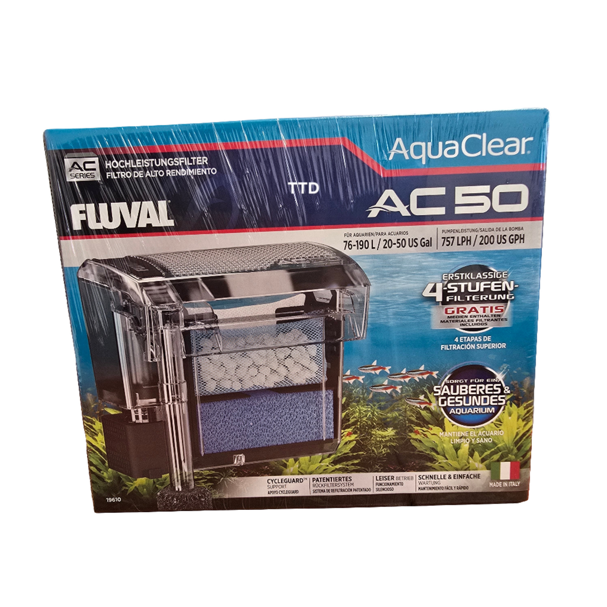 Fluval AquaClear 50 Hang On Filter - 757lph