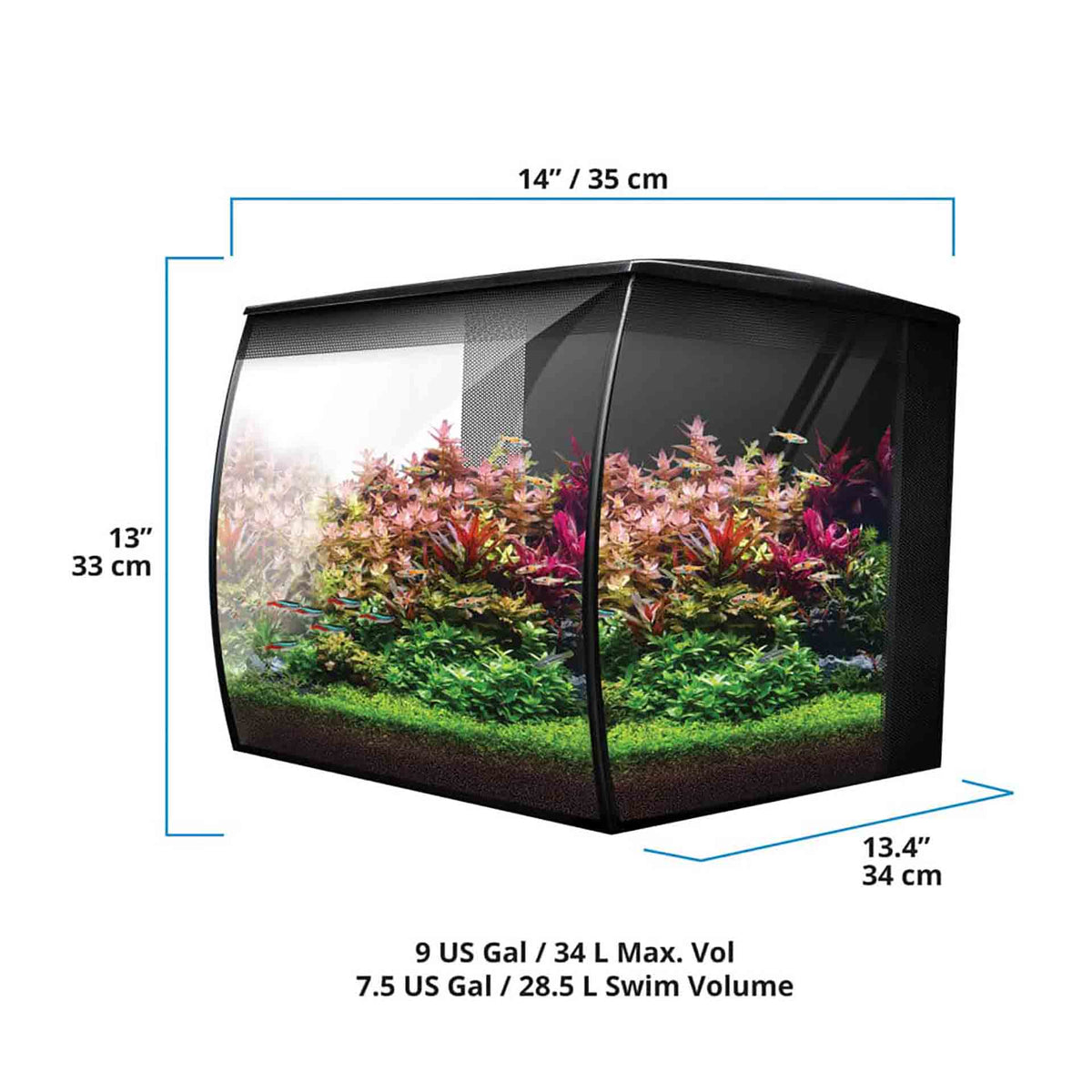Fluval Flex 34l Black Aquarium 2.0 Plug and Play with Remote - In Store Pick Up Only**