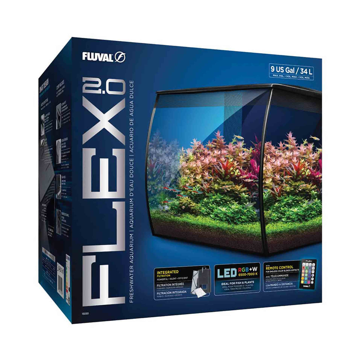Fluval Flex 34l Black Aquarium 2.0 Plug and Play with Remote - In Store Pick Up Only**