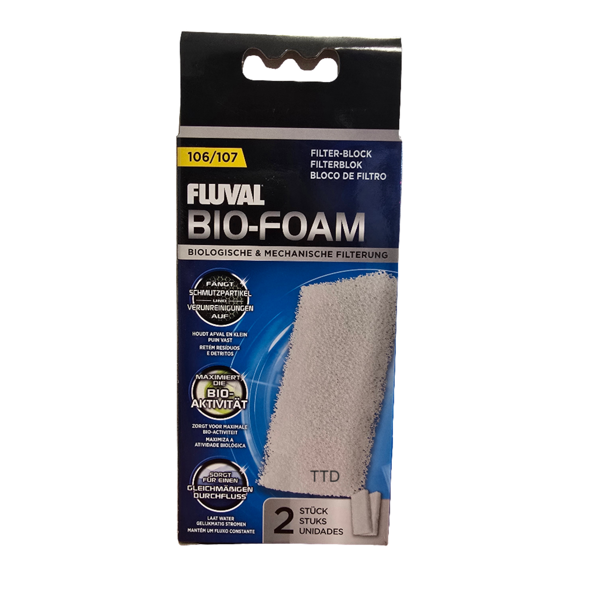 Fluval Foam Filter Block 106/107 Canister Filters - 2 Pack