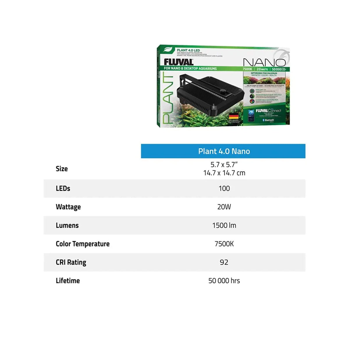 Fluval Plant 4.0 Bluetooth LED Light Nano with App Control 20w**