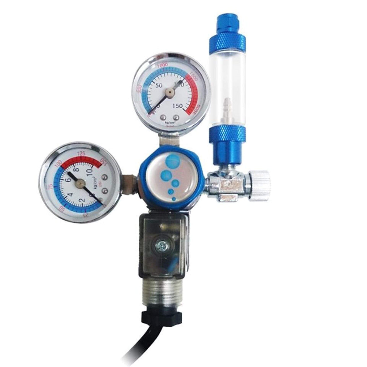 Huey Hung CO2 Regulator w/ 2 Gauges/Solenoid/Bubble Counter