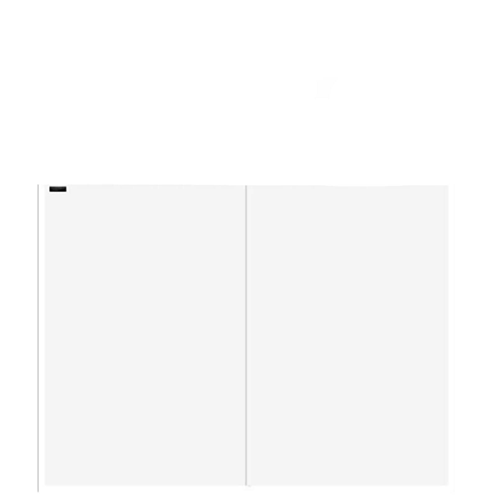 White cabinet with glass front on a white background