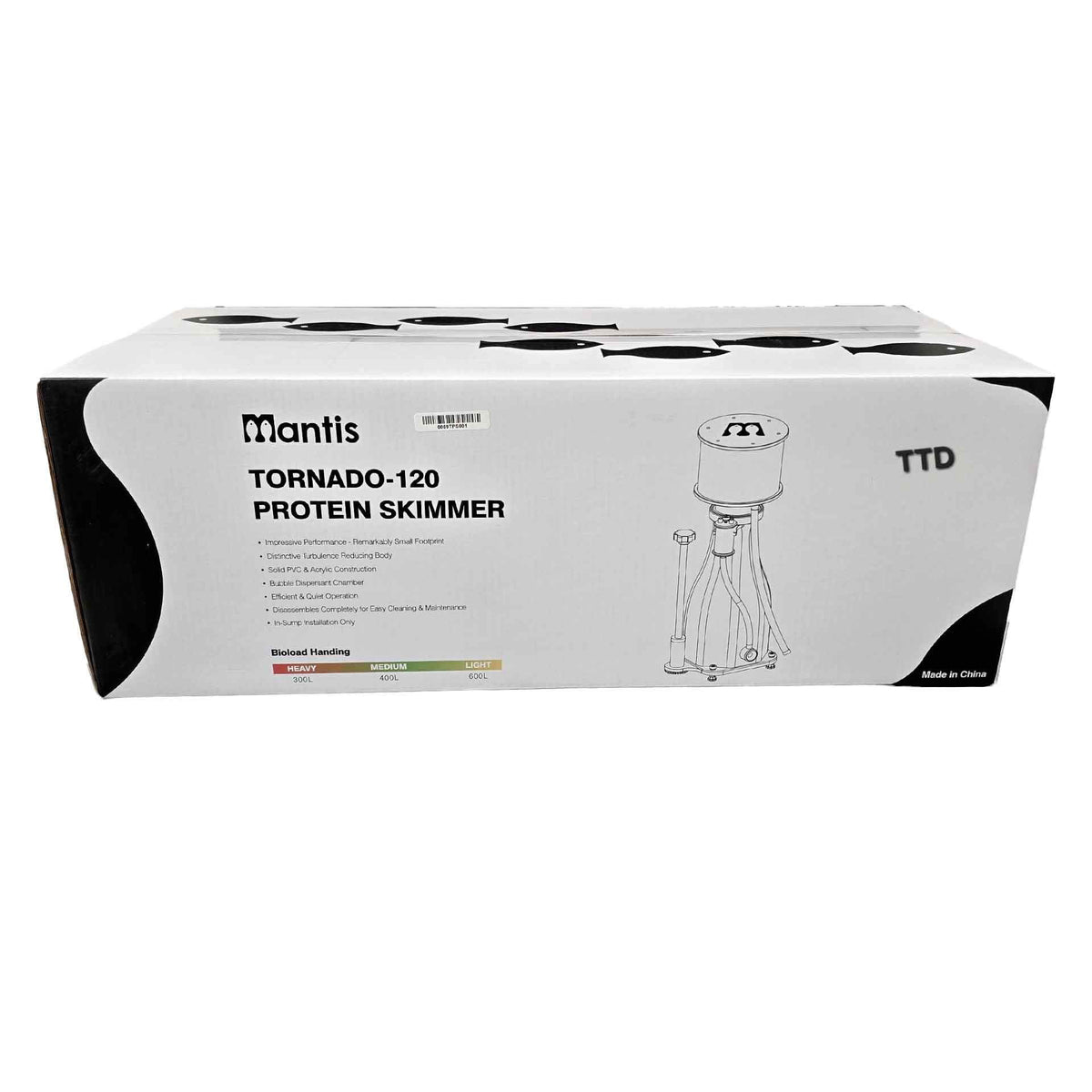 Mantis Tornado 120 Protein Skimmer (No Controller) DC Pump**