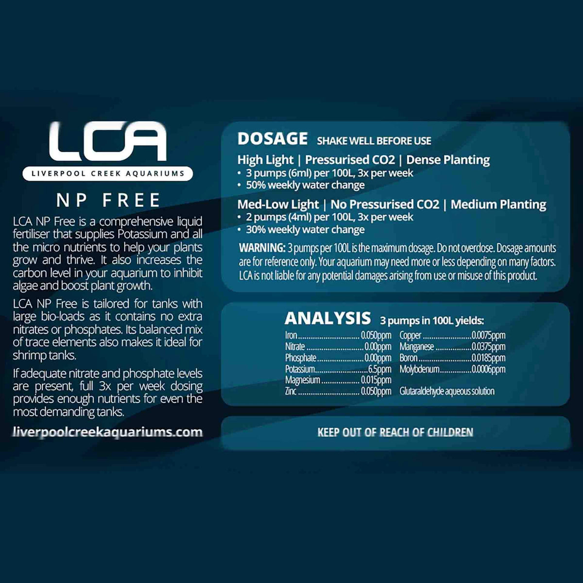 LCA NP Free 1000ml Liquid Fertiliser Refill- Liverpool Creek Aquariums