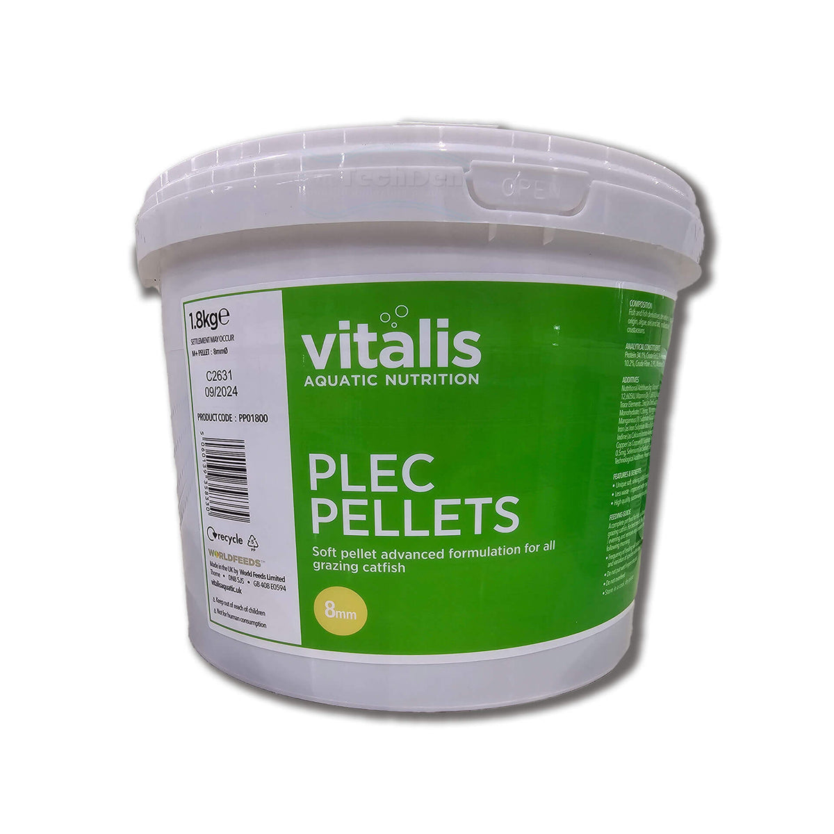 Vitalis Plec Pellets 1.8kg (8mm)