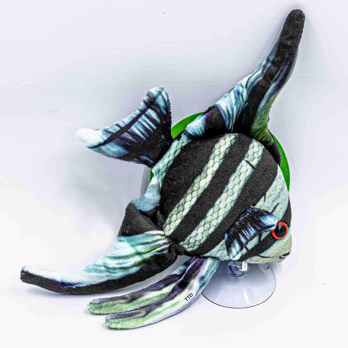 GreenPleco 'Blue Zebra Angelfish' 13 x 22cm Plushie with Suction Cup