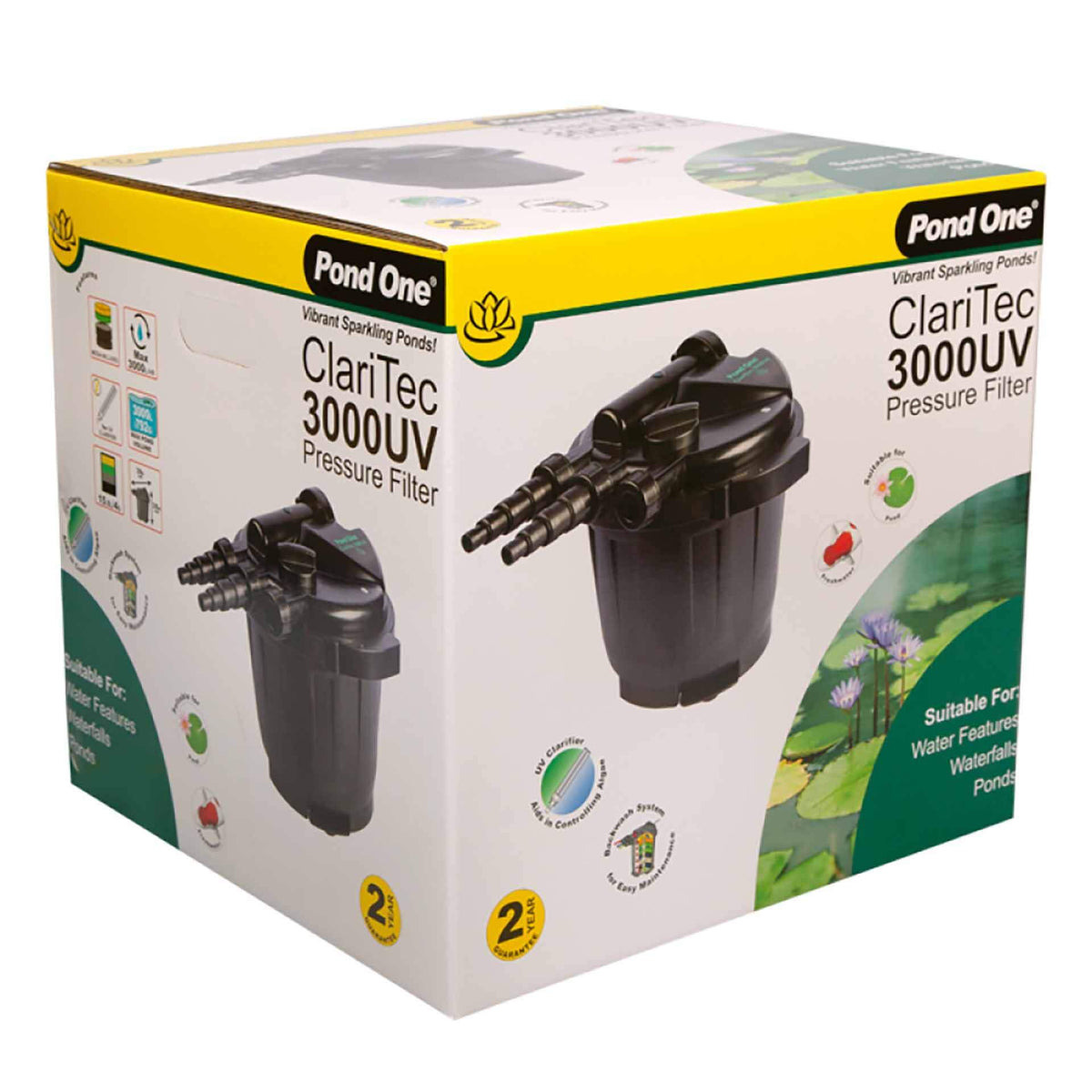 Pond One Claritec 3000UV Pressurised Filter with 9w UVC**