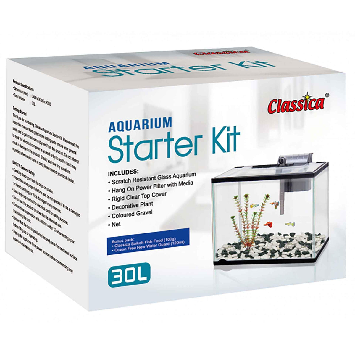 Classica Aquarium Starter Kit Large 30L (40 x 28 x 25) - In Store Pick Up Only