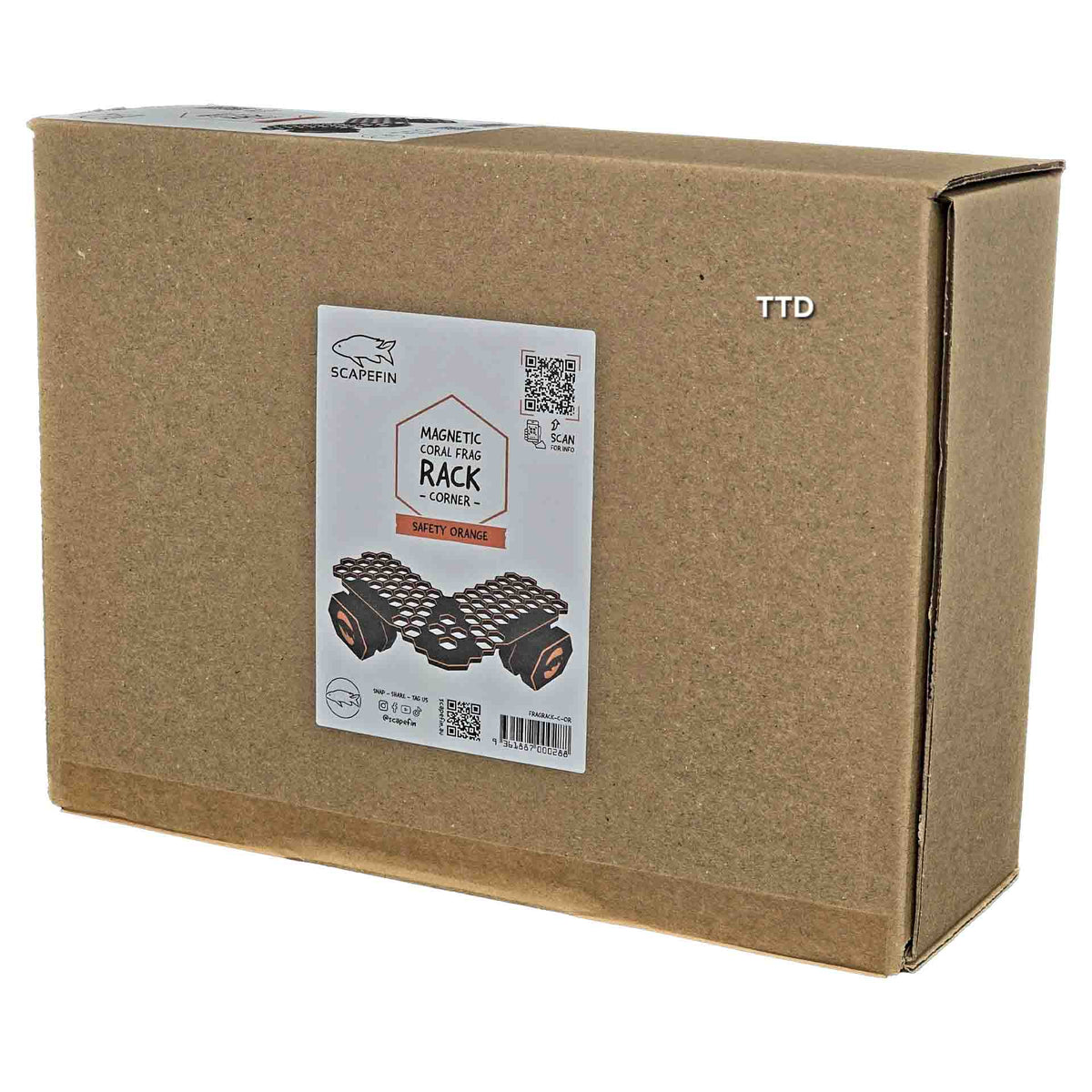 Scapefin Magnetic Coral Frag Rack - Corner - Safety Orange