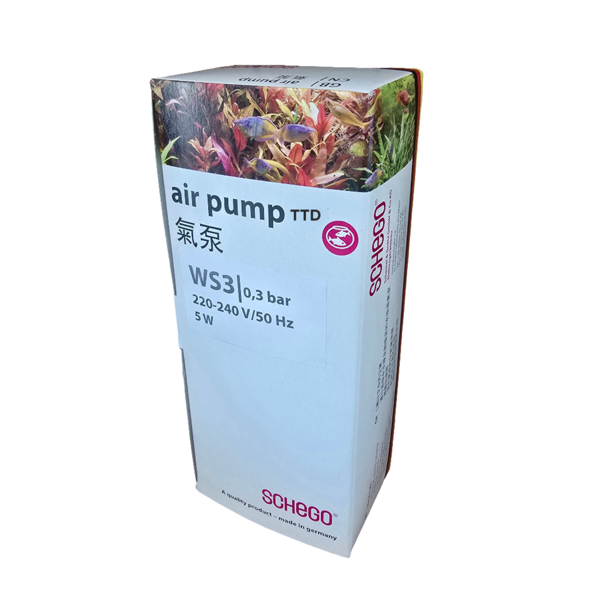 Schego WS3/0.3 bar Single Outlet Air Pump 350L/hr 7W