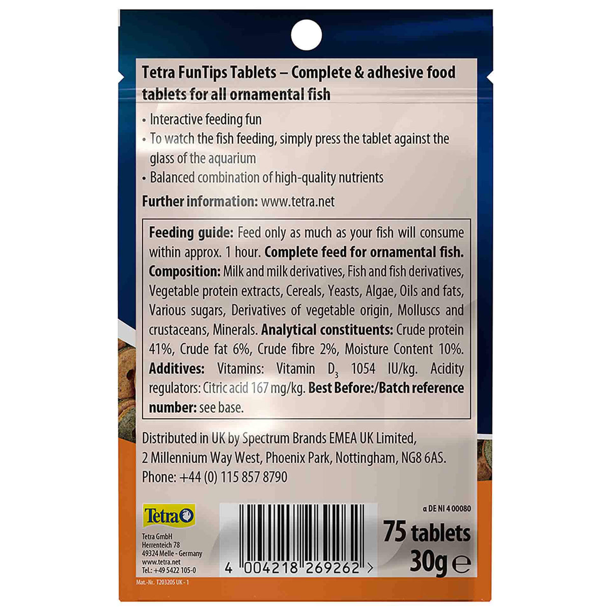Tetra FunTips Tablet, 30G - 75 tablets (New version)