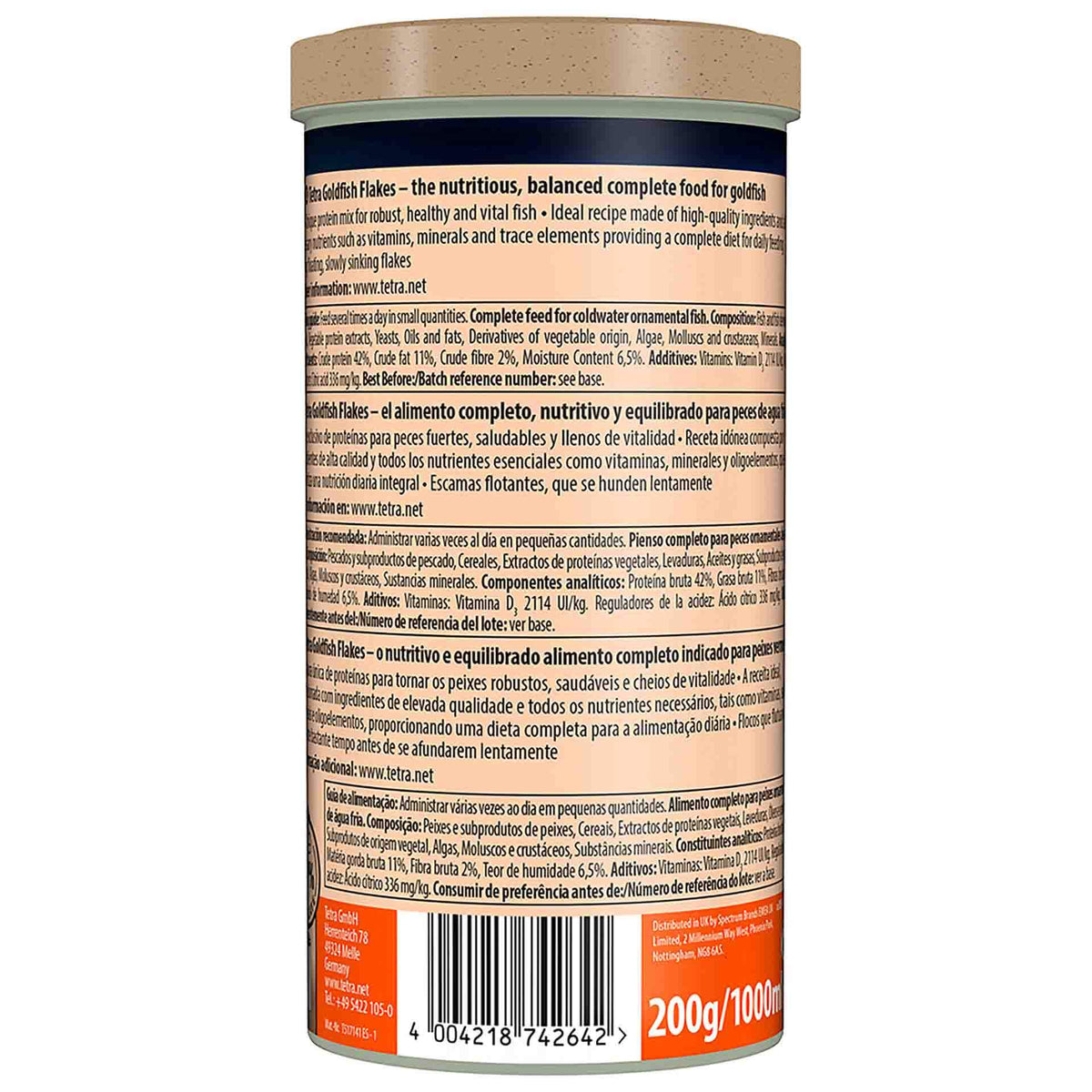 Tetra Goldfish Flakes 200g (New Version)