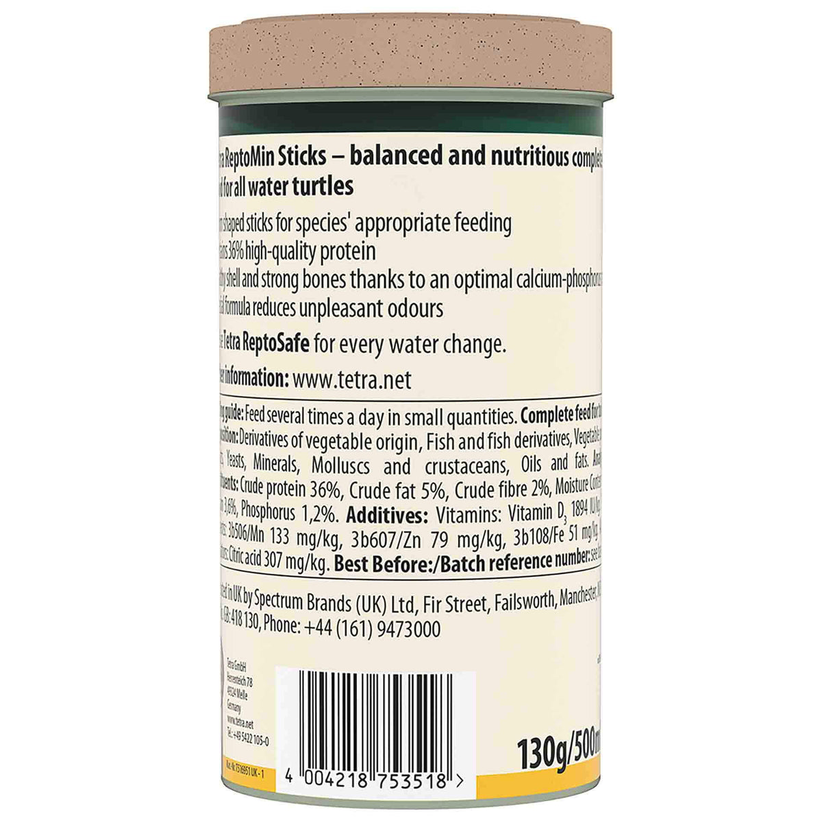 Tetra ReptoMin - 130g Turtle Food Sticks (New version)