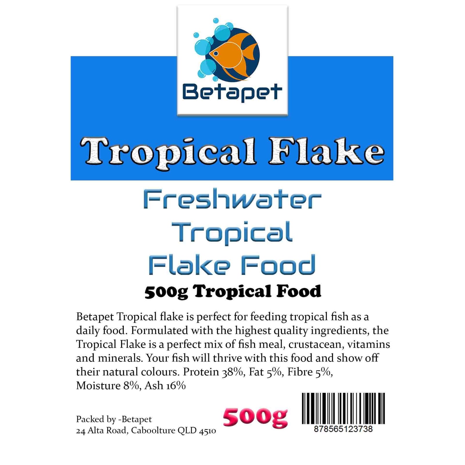 Betapet 500g Tropical Flake Fish Food