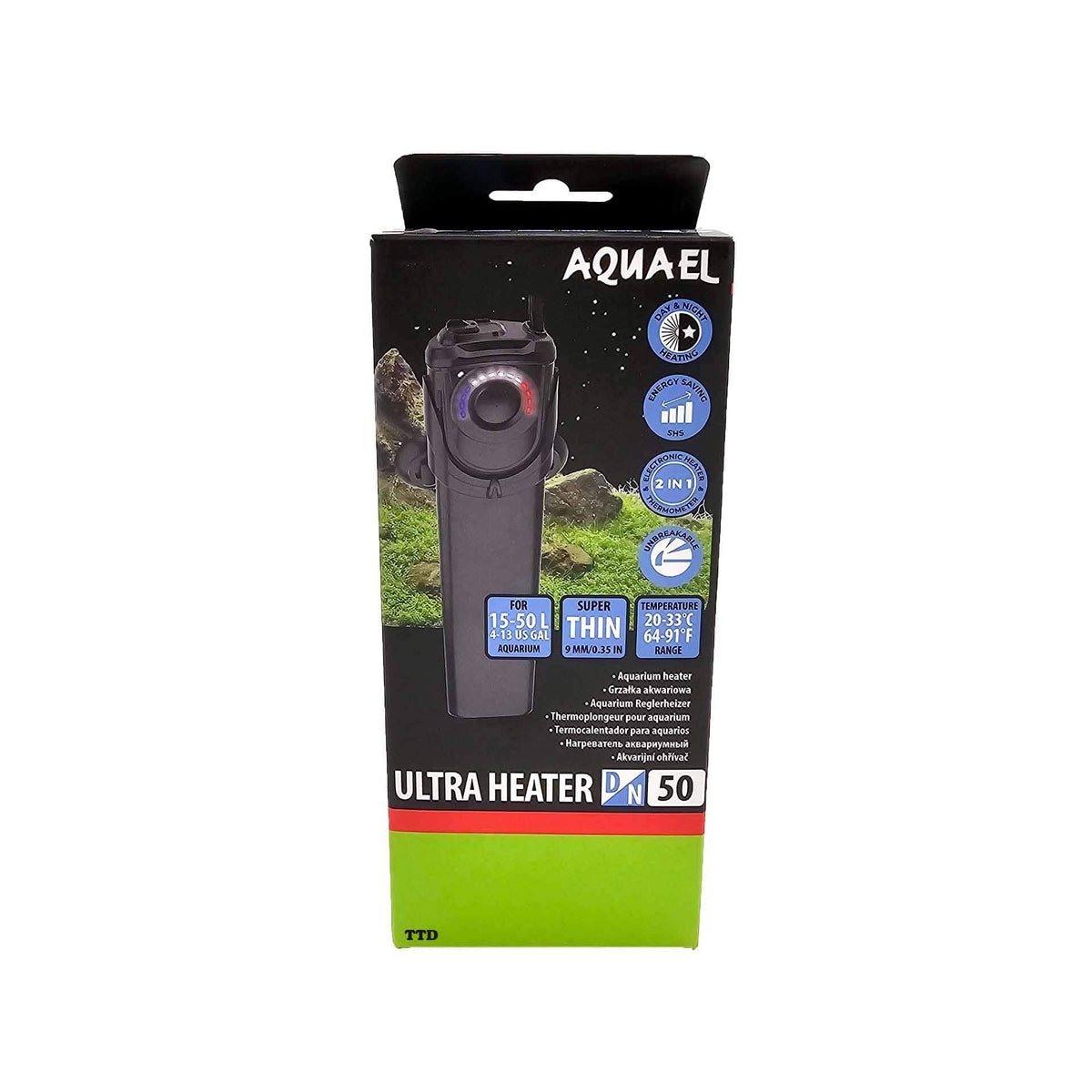Aquael Professional Ultra Heater 50 Watt Electronic and Unbreakable - Day &amp; Night