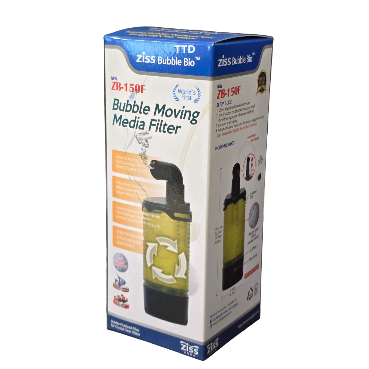 Ziss Aqua Aquarium Fish Bubble Bio Media Filter ZB-150F