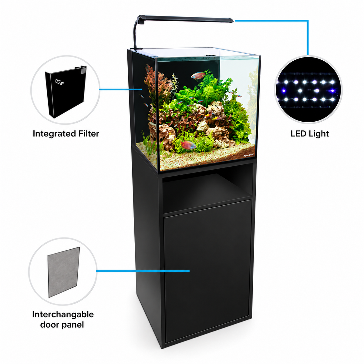 Aqua One AquaNano Opti 80 Cabinet  - Suited for the Aqua One NanoReef 80 Aquarium - In Store Pick Up Only**