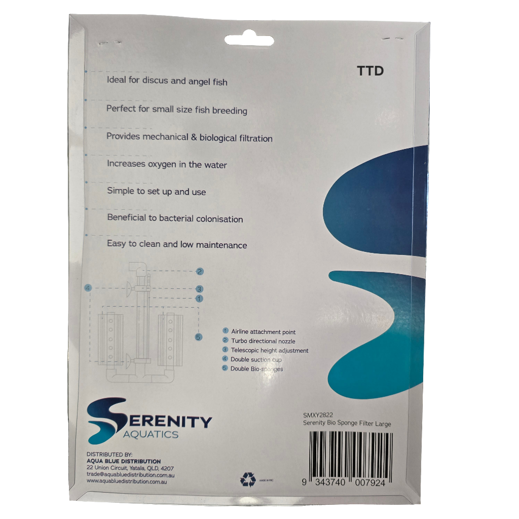 Serenity Turbo Bio Sponge Filter Large SMXY-2822