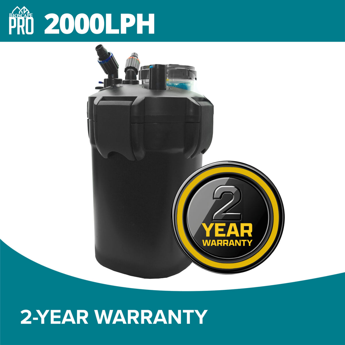 Bioscape PRO 'Easy Clean' Canister Filter with Heater 2000lph