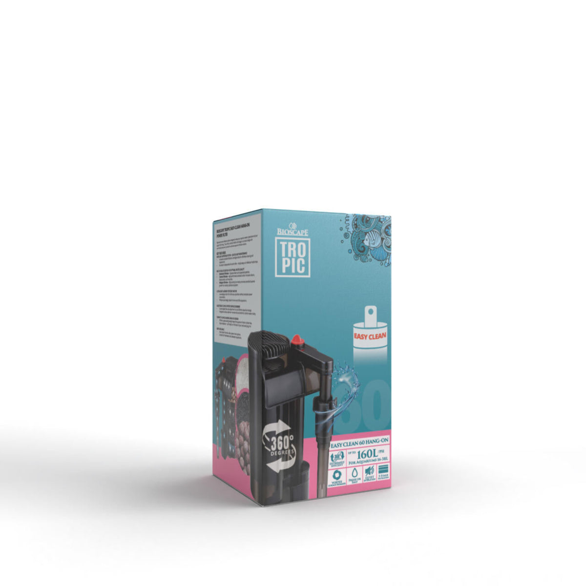 Bioscape Tropic 'Easy Clean' 60 Hang On Filter 160l/h - For 16-38L Aquariums