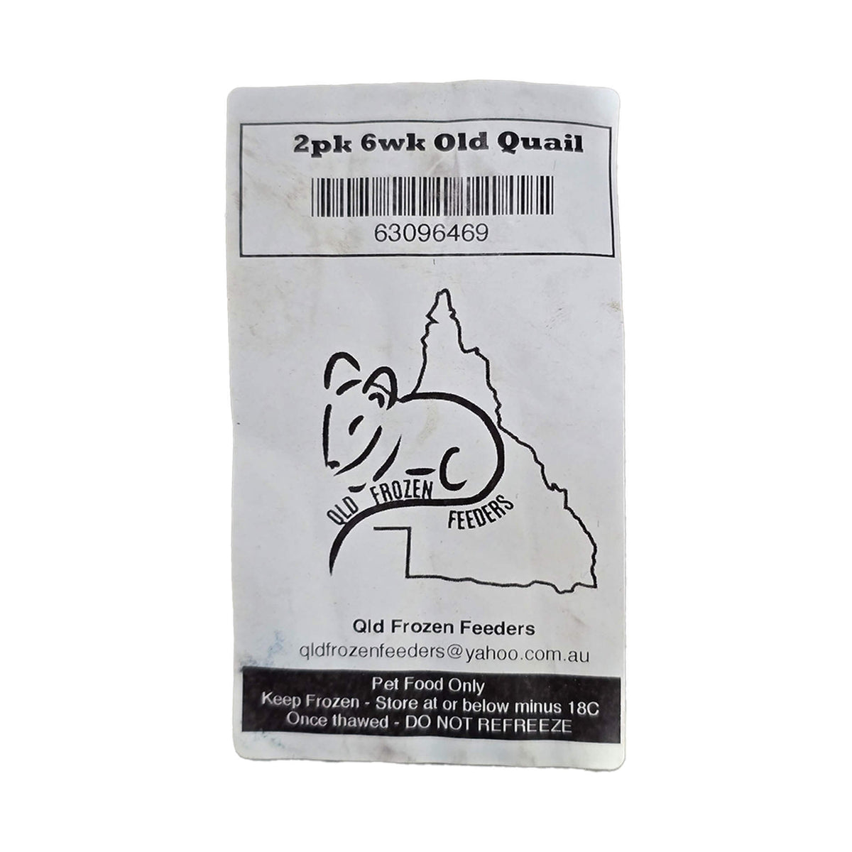 Frozen Feeder Quail - 6 Weeks Old - 2 Pack - Frozen Food - In store Pick Up Only
