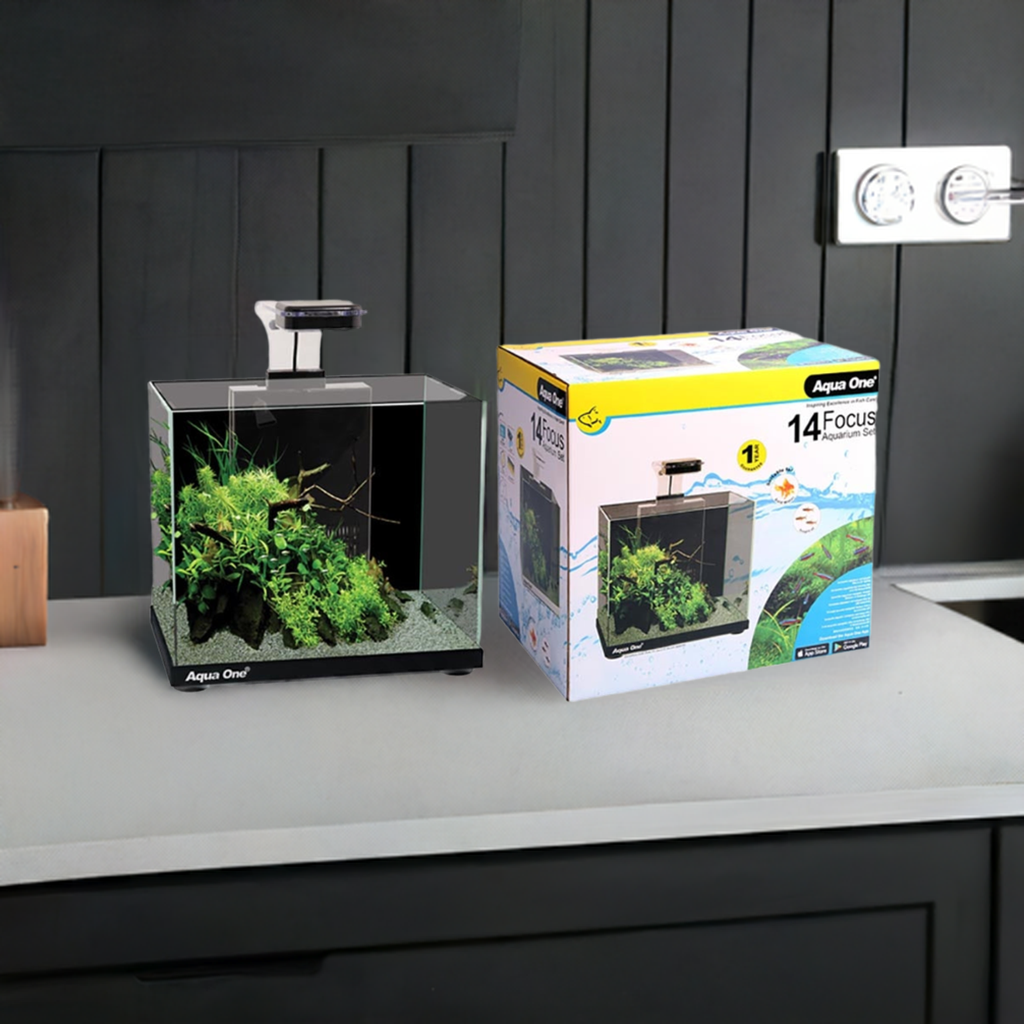 Aqua One Focus 14 Black Aquarium with Light and Filter