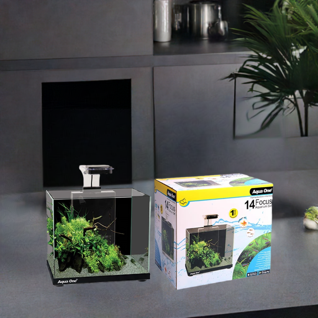 Aqua One Focus 14 Black Aquarium with Light and Filter