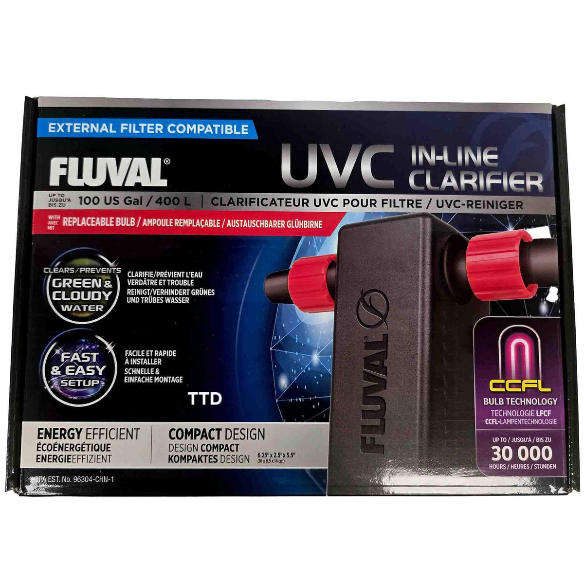 Fluval UVC Inline UV Clarifier Unit 3w