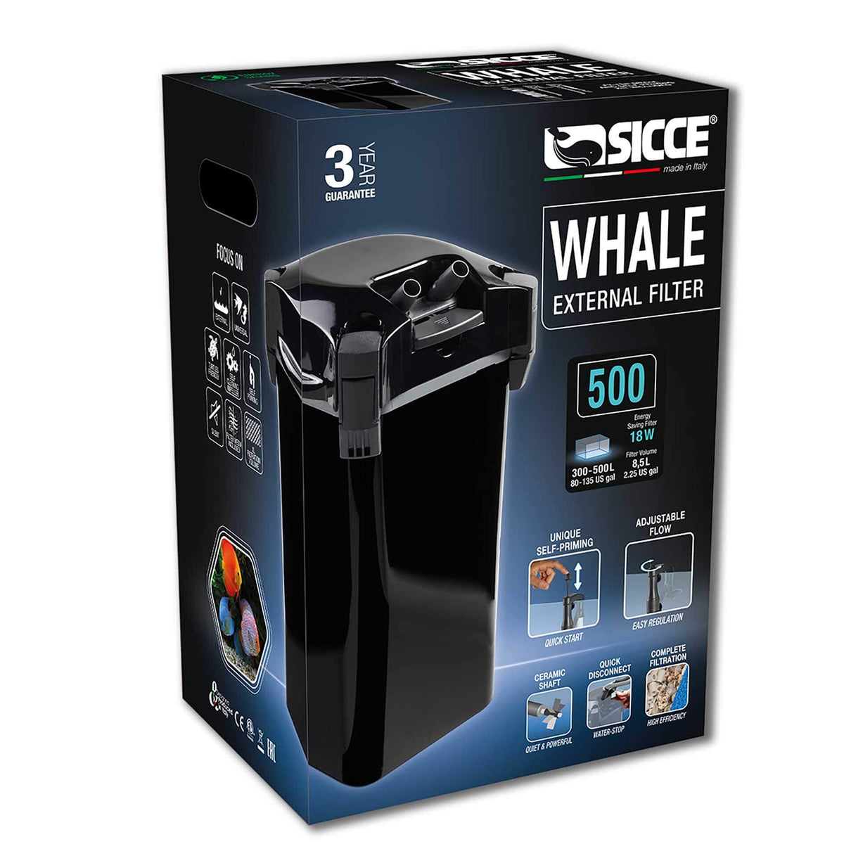 Sicce Whale 500 Canister Filter Black - 1300l/h**
