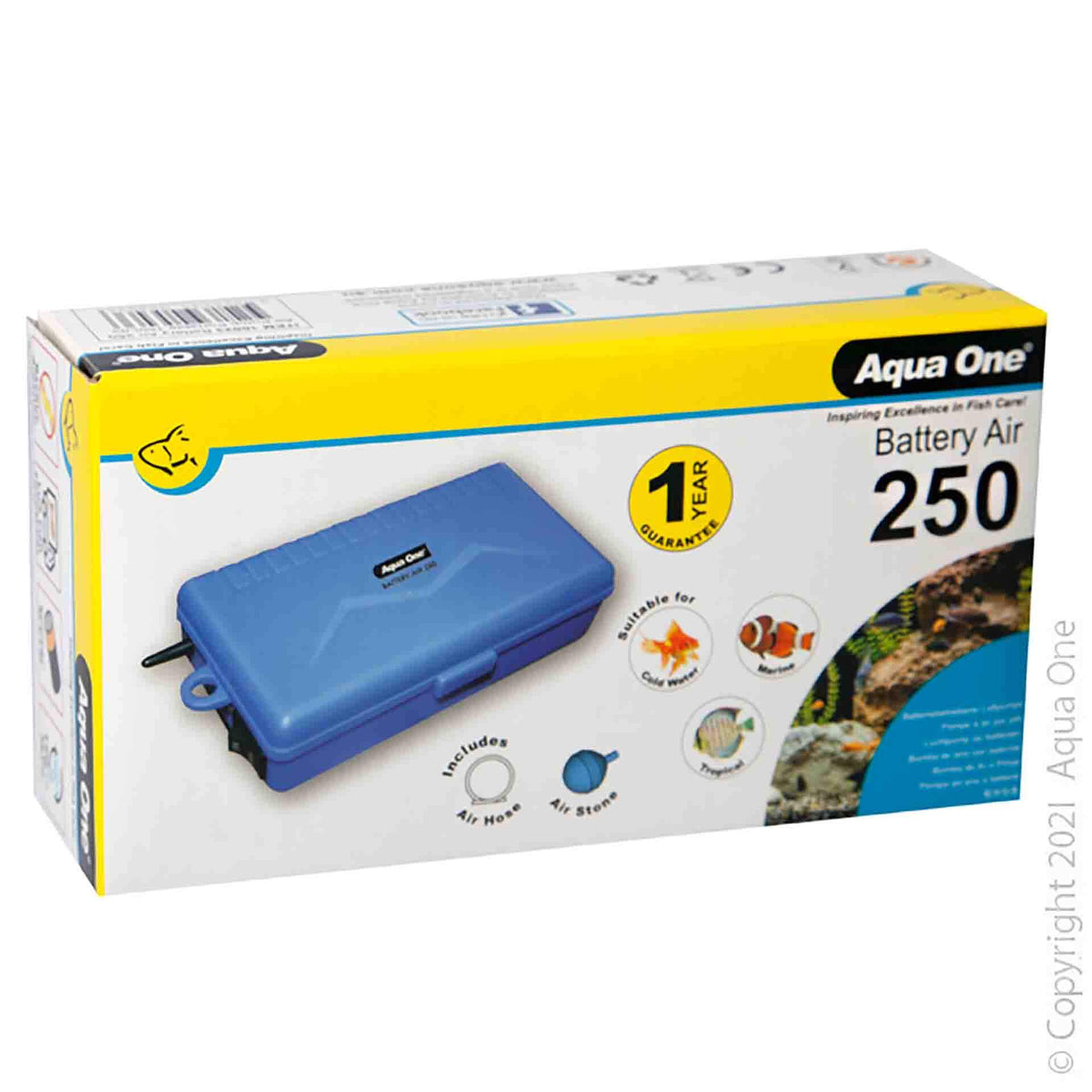 Aqua One Battery Air Pump 150l/h - Single Outlet