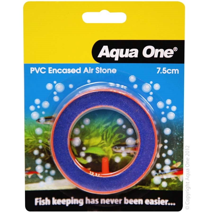 Aqua One 7.5cm Round PVC Encased Air Stone - Sand