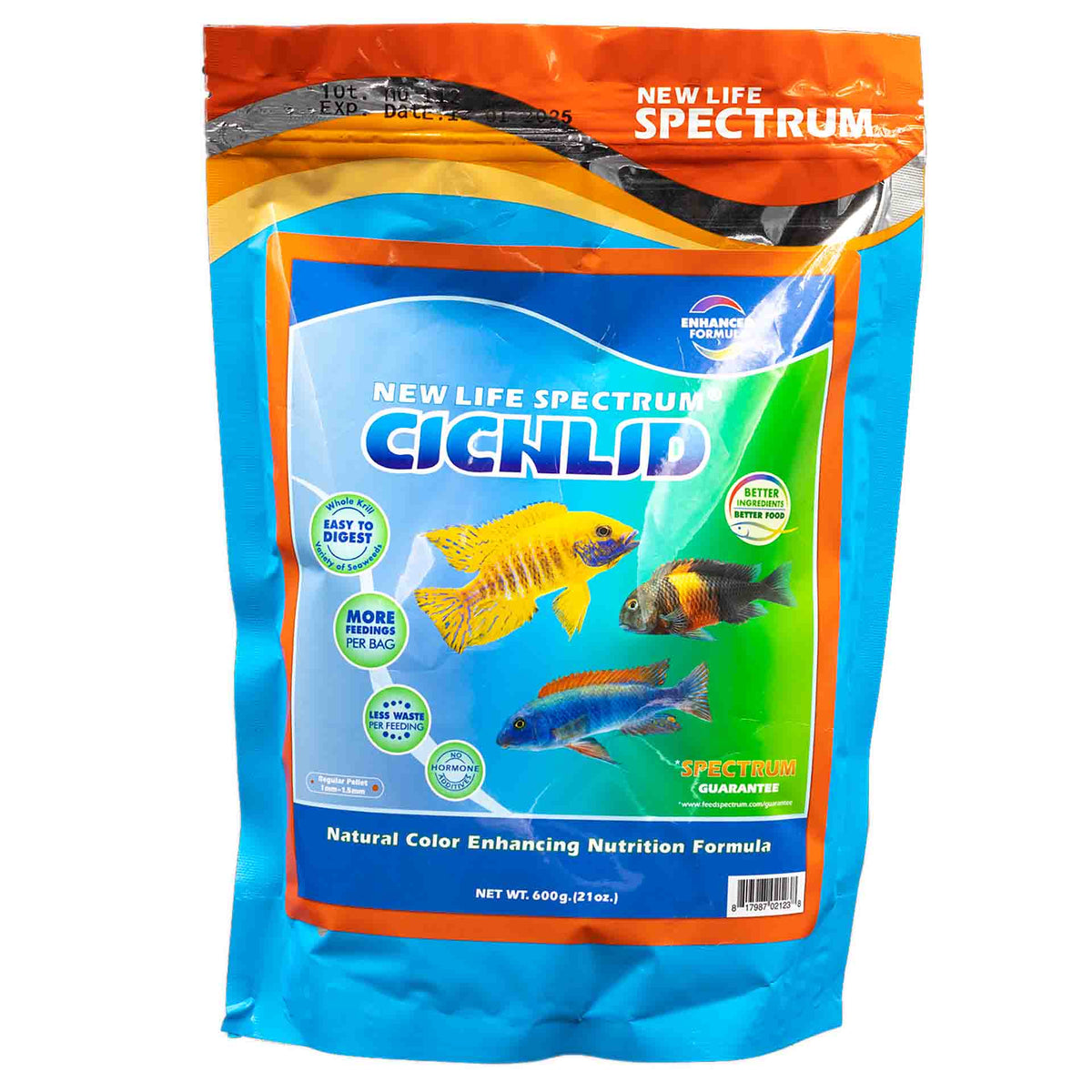 New Life Spectrum Cichlid Pellet 1.0-1.5mm - 600g - Slow Sinking