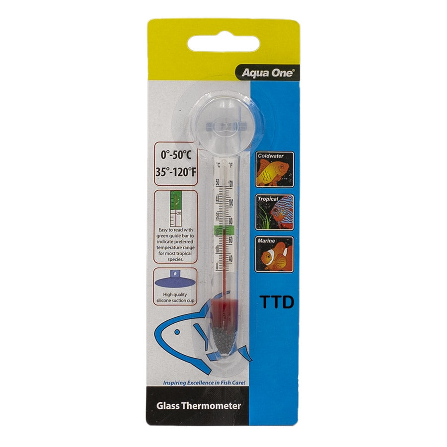 Aqua One Glass Thermometer with Suction Cup