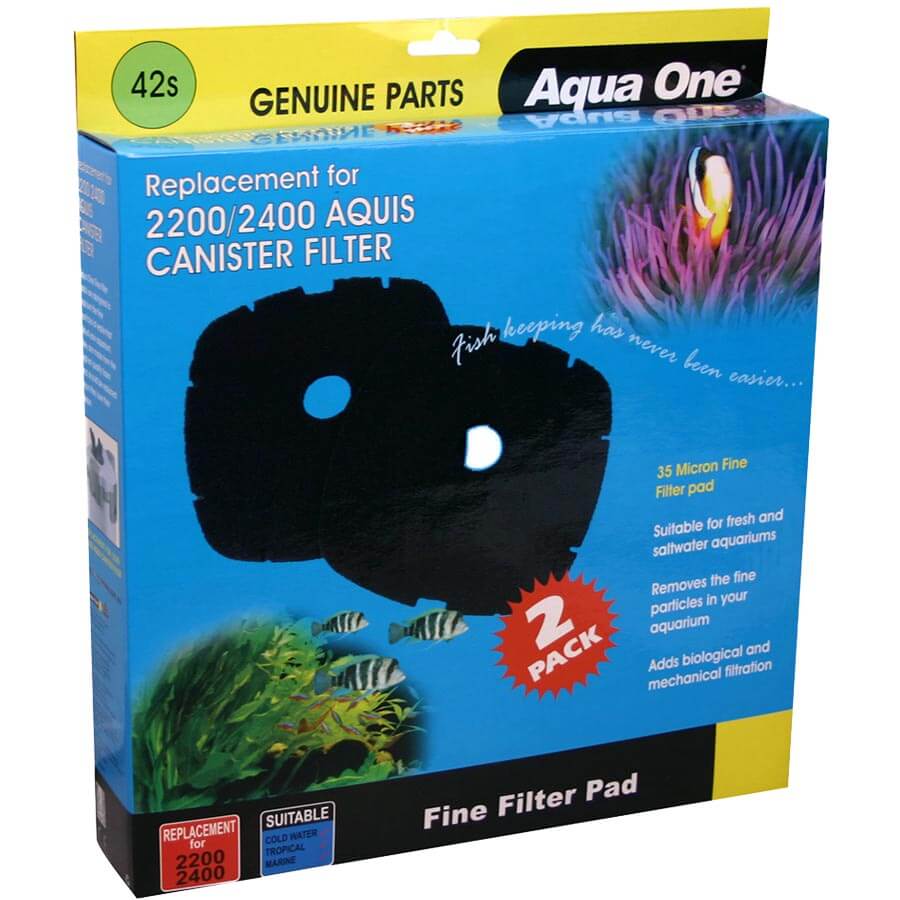 Aqua One Nautilus 2700 Black Sponge 35ppi 2pk 42S