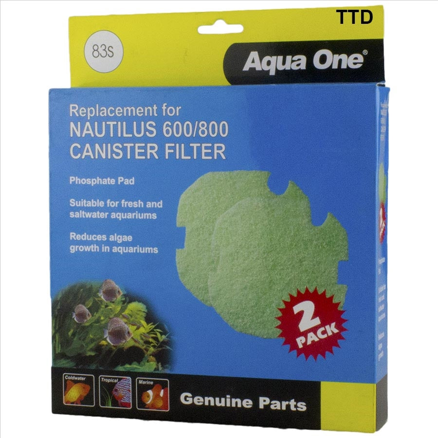 Aqua One Phosphate Sponge 2pk 83s for Nautilus 600/800