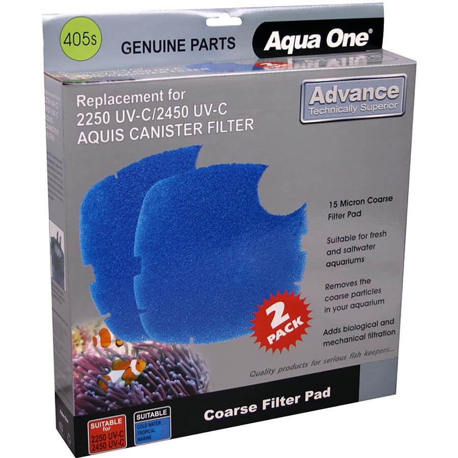 Aqua One Nautilus 2700UV / Aquis 2250/2450UV Blue Sponge 15ppi 2pk 405S