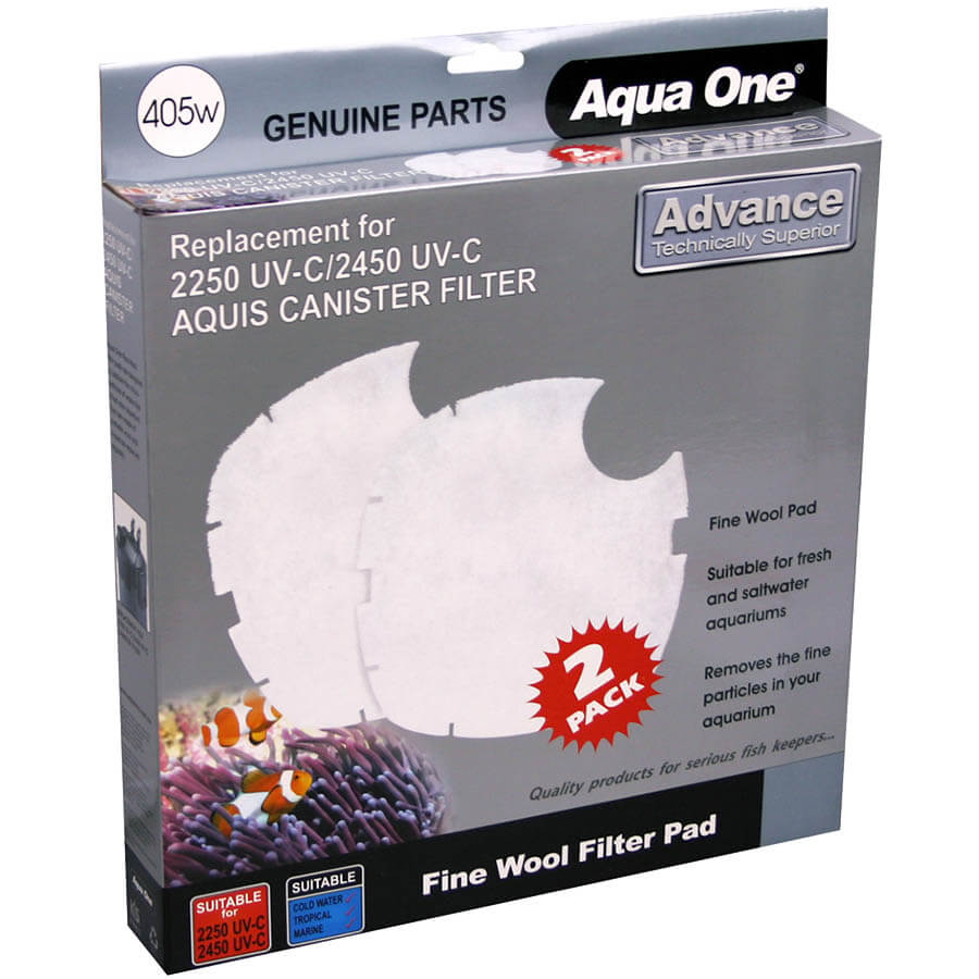 Aqua One Nautilus 2700UVC / Aquis 2250/2450 UV Wool Pad (2pk) 405w