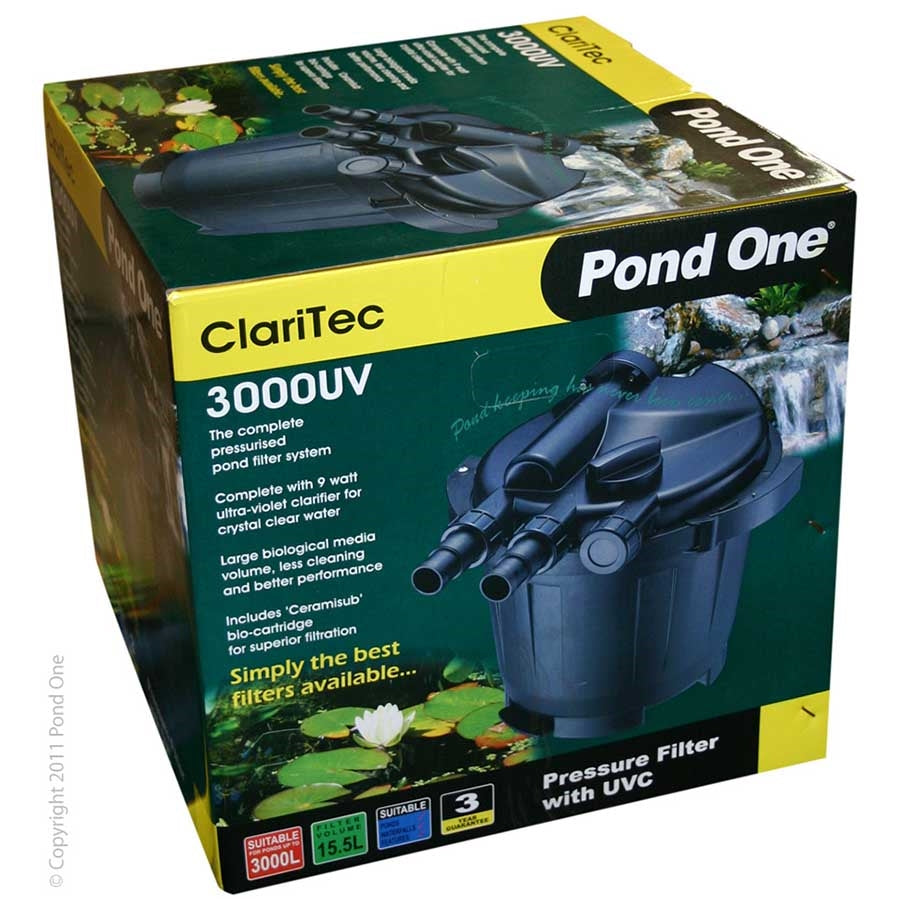 Pond One Claritec 3000UV Pressurised Filter with 9w UVC