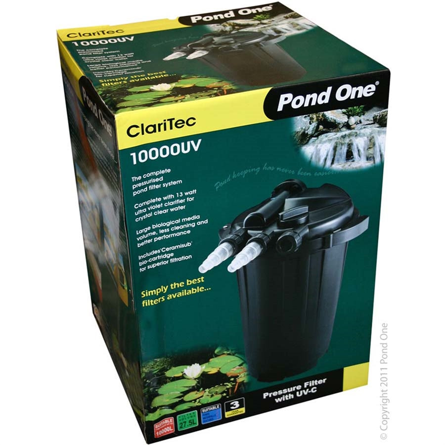 Pond One Claritec 10,000UV Pressurised Filter with 13w UVC