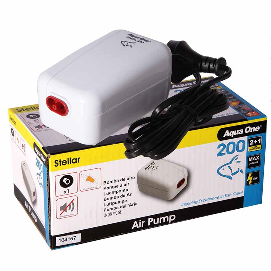 Aqua One Stellar 200 Air Pump 200l/h - Single Outlet