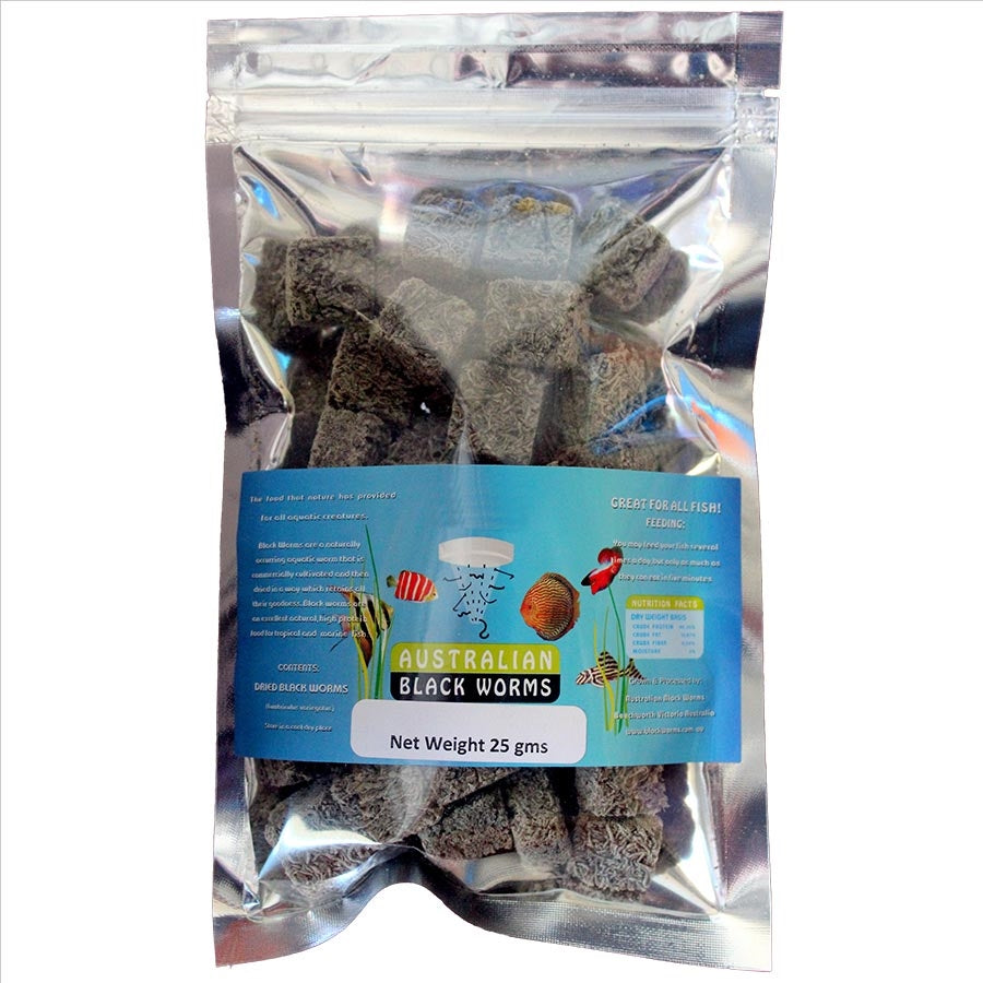 Australian Black Worms 25g Cubes - Freeze Dried