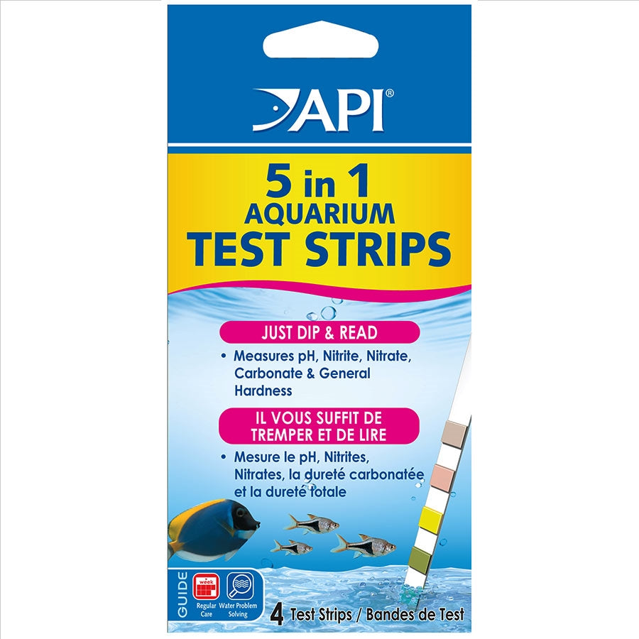 API Aquarium Test Strips 5 in 1 - Pack of 4 Test Strips