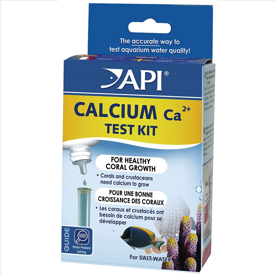 Packaging of API Calcium Test Kit for measuring calcium levels in aquarium water.
