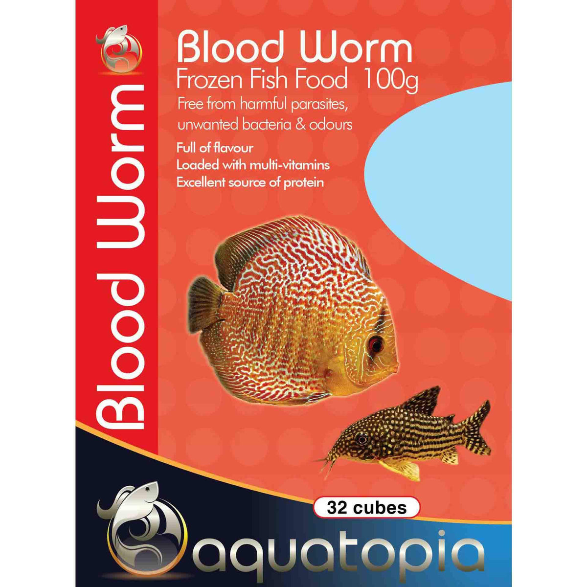 Aquatopia Blood Worms 100g - Frozen Food - In Store Pick Up Only